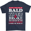 Wife & Kids Bald Tired & Broke Father's Day Mens T-Shirt Cotton Gildan Navy Blue