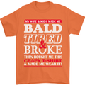 Wife & Kids Bald Tired & Broke Father's Day Mens T-Shirt Cotton Gildan Orange
