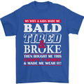 Wife & Kids Bald Tired & Broke Father's Day Mens T-Shirt Cotton Gildan Royal Blue