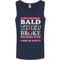 Wife & Kids Bald Tired & Broke Father's Day Mens Vest Tank Top Navy Blue