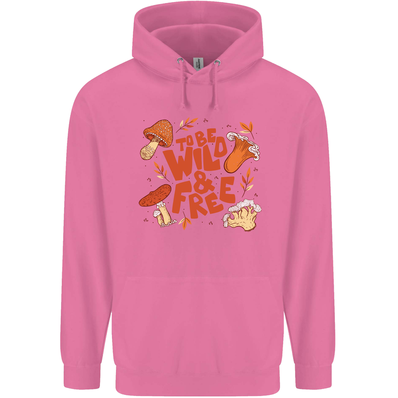 Wild & Free Mushroom Foraging Nature Childrens Kids Hoodie Azalea