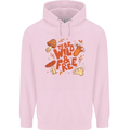 Wild & Free Mushroom Foraging Nature Childrens Kids Hoodie Light Pink