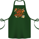 Wild & Free Mushroom Foraging Nature Cotton Apron 100% Organic Forest Green