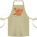 Wild & Free Mushroom Foraging Nature Cotton Apron 100% Organic Khaki