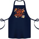 Wild & Free Mushroom Foraging Nature Cotton Apron 100% Organic Navy Blue