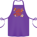 Wild & Free Mushroom Foraging Nature Cotton Apron 100% Organic Purple