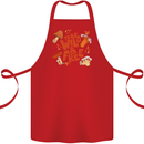 Wild & Free Mushroom Foraging Nature Cotton Apron 100% Organic Red