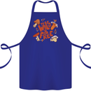Wild & Free Mushroom Foraging Nature Cotton Apron 100% Organic Royal Blue