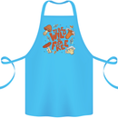 Wild & Free Mushroom Foraging Nature Cotton Apron 100% Organic Turquoise