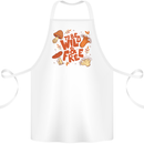 Wild & Free Mushroom Foraging Nature Cotton Apron 100% Organic White