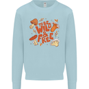 Wild & Free Mushroom Foraging Nature Kids Sweatshirt Jumper Light Blue