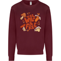 Wild & Free Mushroom Foraging Nature Kids Sweatshirt Jumper Maroon