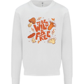 Wild & Free Mushroom Foraging Nature Kids Sweatshirt Jumper White