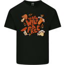Wild & Free Mushroom Foraging Nature Kids T-Shirt Childrens Black