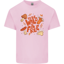 Wild & Free Mushroom Foraging Nature Kids T-Shirt Childrens Light Pink