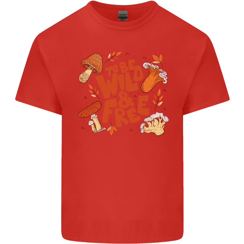 Wild & Free Mushroom Foraging Nature Kids T-Shirt Childrens Red