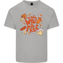 Wild & Free Mushroom Foraging Nature Kids T-Shirt Childrens Sports Grey