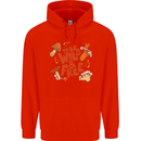 Wild & Free Mushroom Foraging Nature Mens 80% Cotton Hoodie Bright Red