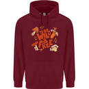 Wild & Free Mushroom Foraging Nature Mens 80% Cotton Hoodie Maroon