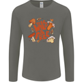 Wild & Free Mushroom Foraging Nature Mens Long Sleeve T-Shirt Charcoal