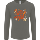 Wild & Free Mushroom Foraging Nature Mens Long Sleeve T-Shirt Charcoal