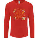 Wild & Free Mushroom Foraging Nature Mens Long Sleeve T-Shirt Red