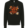 Wild & Free Mushroom Foraging Nature Mens Sweatshirt Jumper Black