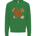 Wild & Free Mushroom Foraging Nature Mens Sweatshirt Jumper Irish Green