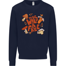 Wild & Free Mushroom Foraging Nature Mens Sweatshirt Jumper Navy Blue