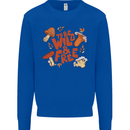 Wild & Free Mushroom Foraging Nature Mens Sweatshirt Jumper Royal Blue