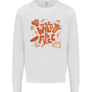 Wild & Free Mushroom Foraging Nature Mens Sweatshirt Jumper White