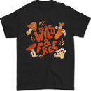 Wild & Free Mushroom Foraging Nature Mens T-Shirt 100% Cotton Black
