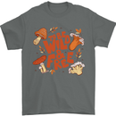 Wild & Free Mushroom Foraging Nature Mens T-Shirt 100% Cotton Charcoal