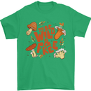 Wild & Free Mushroom Foraging Nature Mens T-Shirt 100% Cotton Irish Green
