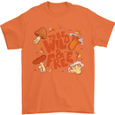 Wild & Free Mushroom Foraging Nature Mens T-Shirt 100% Cotton Orange
