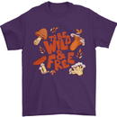 Wild & Free Mushroom Foraging Nature Mens T-Shirt 100% Cotton Purple