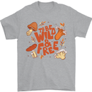 Wild & Free Mushroom Foraging Nature Mens T-Shirt 100% Cotton Sports Grey