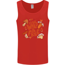 Wild & Free Mushroom Foraging Nature Mens Vest Tank Top Red