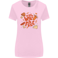 Wild & Free Mushroom Foraging Nature Womens Wider Cut T-Shirt Light Pink