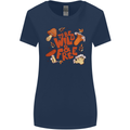 Wild & Free Mushroom Foraging Nature Womens Wider Cut T-Shirt Navy Blue