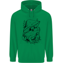 Wildlife Ecology a Frog and a Toadstool Childrens Kids Hoodie Irish Green