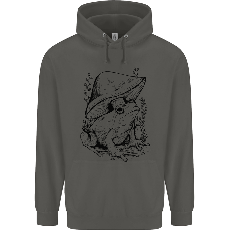 Wildlife Ecology a Frog and a Toadstool Childrens Kids Hoodie Storm Grey