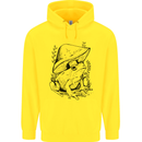 Wildlife Ecology a Frog and a Toadstool Childrens Kids Hoodie Yellow