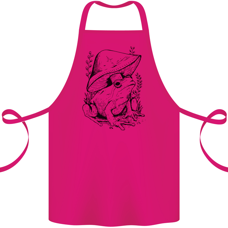 Wildlife Ecology a Frog and a Toadstool Cotton Apron 100% Organic Pink