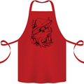 Wildlife Ecology a Frog and a Toadstool Cotton Apron 100% Organic Red