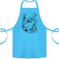 Wildlife Ecology a Frog and a Toadstool Cotton Apron 100% Organic Turquoise