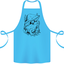 Wildlife Ecology a Frog and a Toadstool Cotton Apron 100% Organic Turquoise