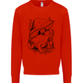 Wildlife Ecology a Frog and a Toadstool Kids Sweatshirt Jumper Bright Red