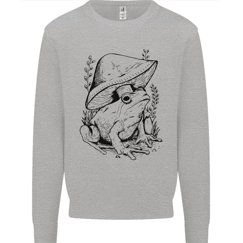 Wildlife Ecology a Frog and a Toadstool Kids Sweatshirt Jumper Sports Grey