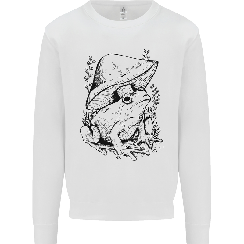 Wildlife Ecology a Frog and a Toadstool Kids Sweatshirt Jumper White